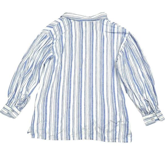 Cabi Pacific Linen Blend Striped Blouse - Picture 3 of 7